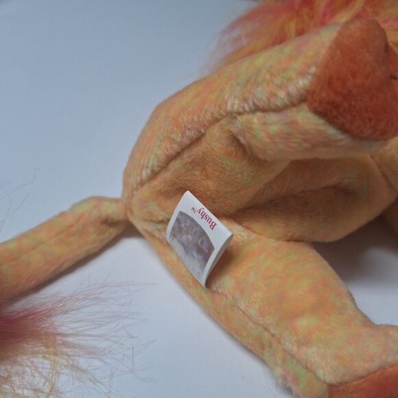 Ty Beanie Baby Bushy 2000 Lion Plush Orange Neon Cat Jungle Vintage - Picture 7 of 10